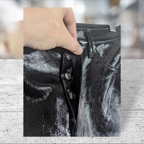 NWT We The Free Black Skinny Faux Leather Pants Size 31 - Picture 5 of 9